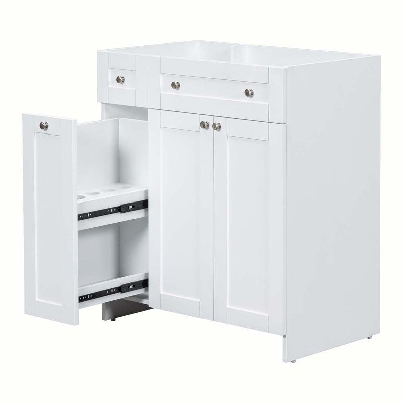 Base de meuble-lavabo simple 29,6 po seulement, Blanc