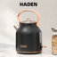 Haden Heritage Stainless Steel Electric Tea Kettle With Toaster, Black/Copper