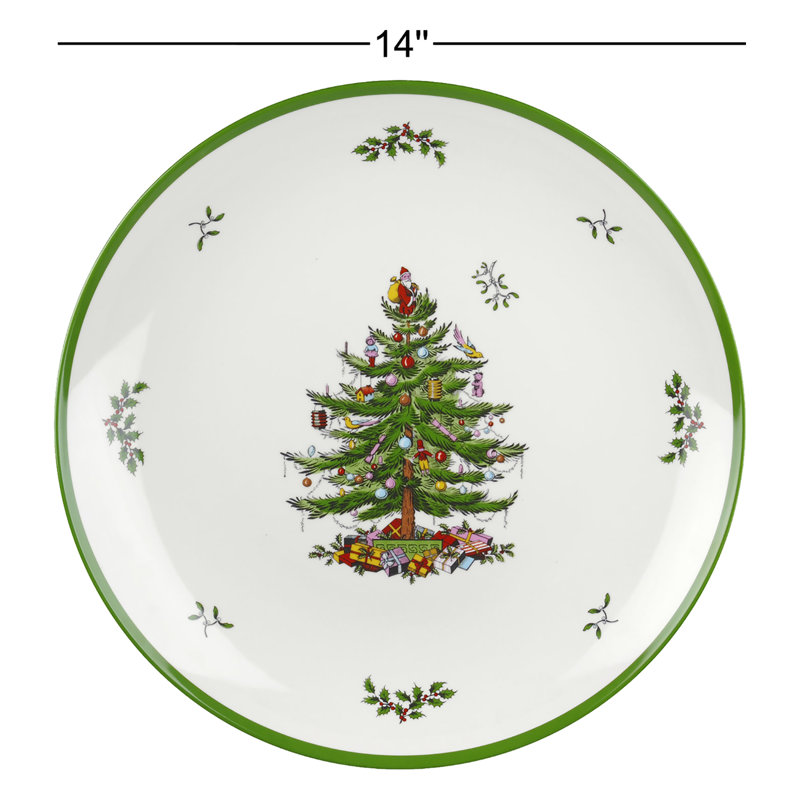 Spode Christmas Tree Melamine Rd Platter 14"