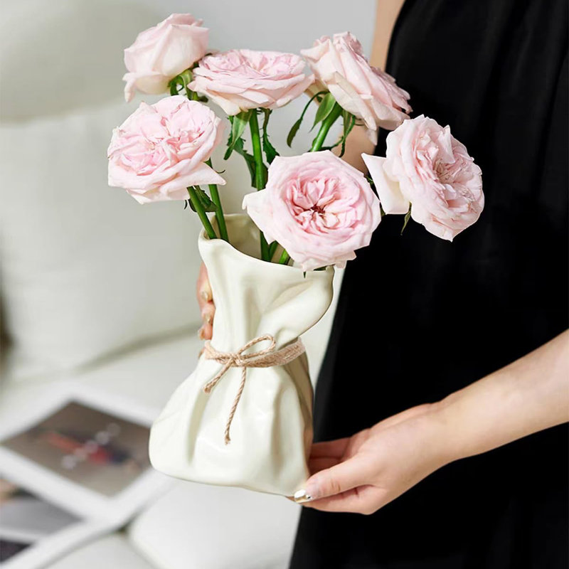 Vase en céramique 7,5 po, Céramique crème