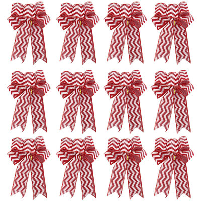12 Pieces Thanksgiving Fall Wreath Bows For Wreath Tree Topper Bows For Thanksgiving Christmas Tree Xmas Party Birthday Wedding Decor