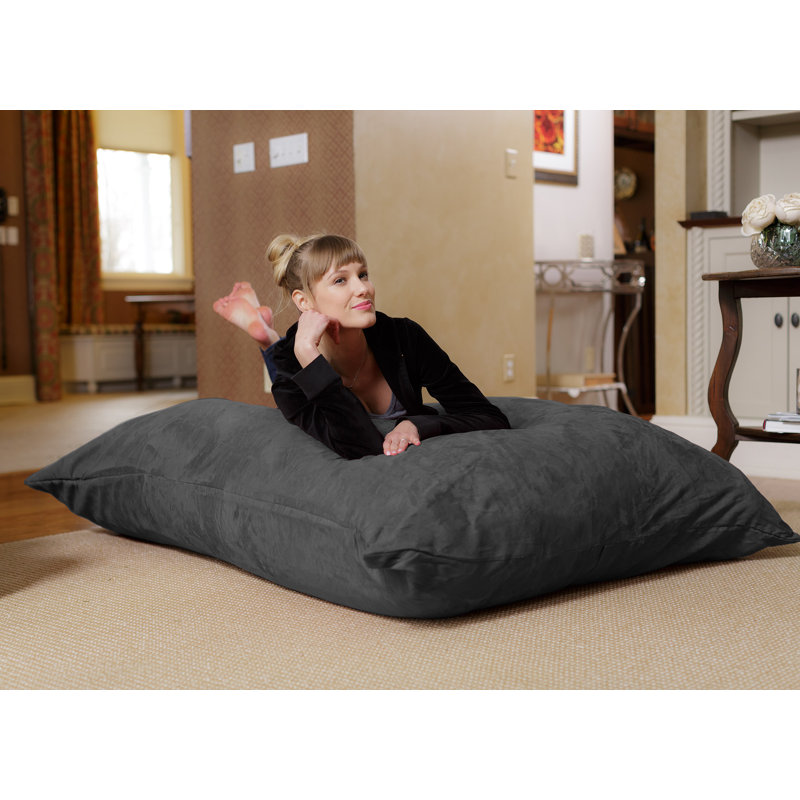 Coussin de fauteuil à billes, fauteuil à billes rembourré de mousse à mémoire de forme à poser contre le mur ou coussin de sol rempli de mousse à mémoire de forme déchiquetée, fauteuil à billes avec housse lavable à la machine, fauteuils à bi