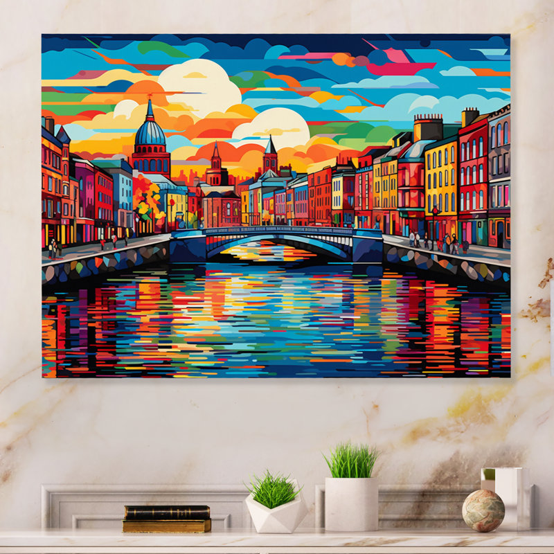 City Dublin Popart IV - impression sans cadre sur métal, H 24 po x l 32 po x P 1 po