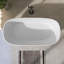 Baignoire autoportante GETPRO de 63 po à surface solide blanc mat avec surface plate et résistance au jaunissement