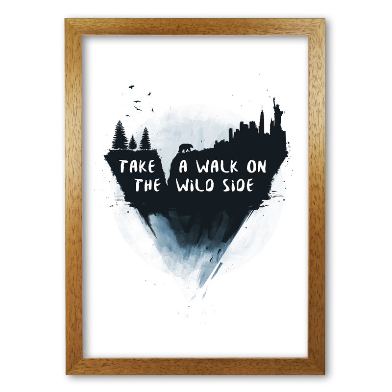 Walk on The Wild Side 1 Piece Wall Art, 59.4 cm H x 42 cm W x 5 cm D, Honey Oak