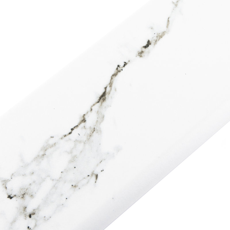 Battiscopa 13" x 3" Ceramic Bullnose Tile Trim in Calacatta
