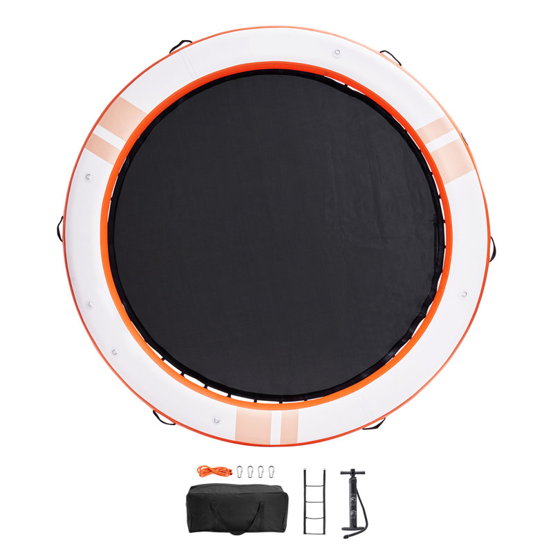 Inflatable Floating Dock ø10FT Water Dock Platform with ø8FT Mesh Pool, 10 ft. W