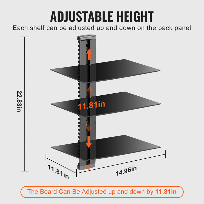 Metal 5.1cm H Media Shelves
