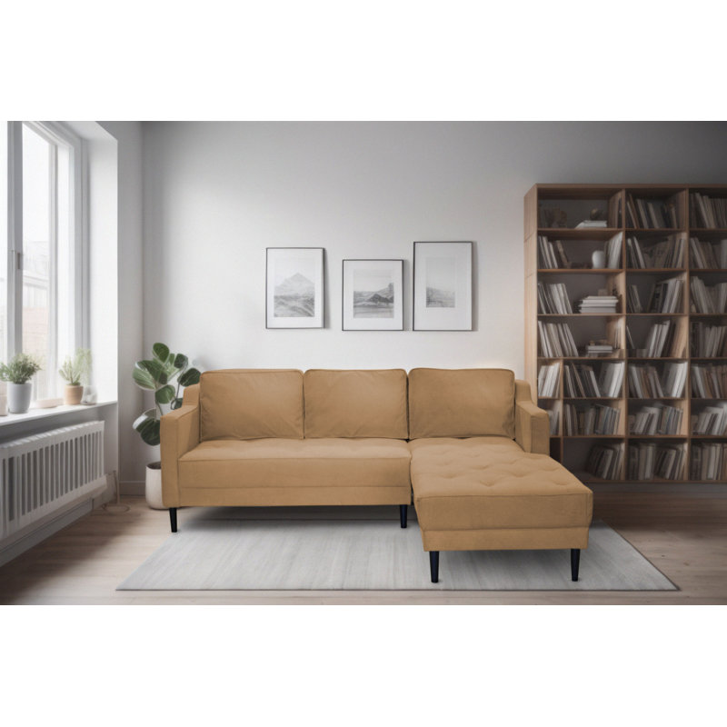 4 Seater Sofa Bed, Right Hand Facing, Orange
