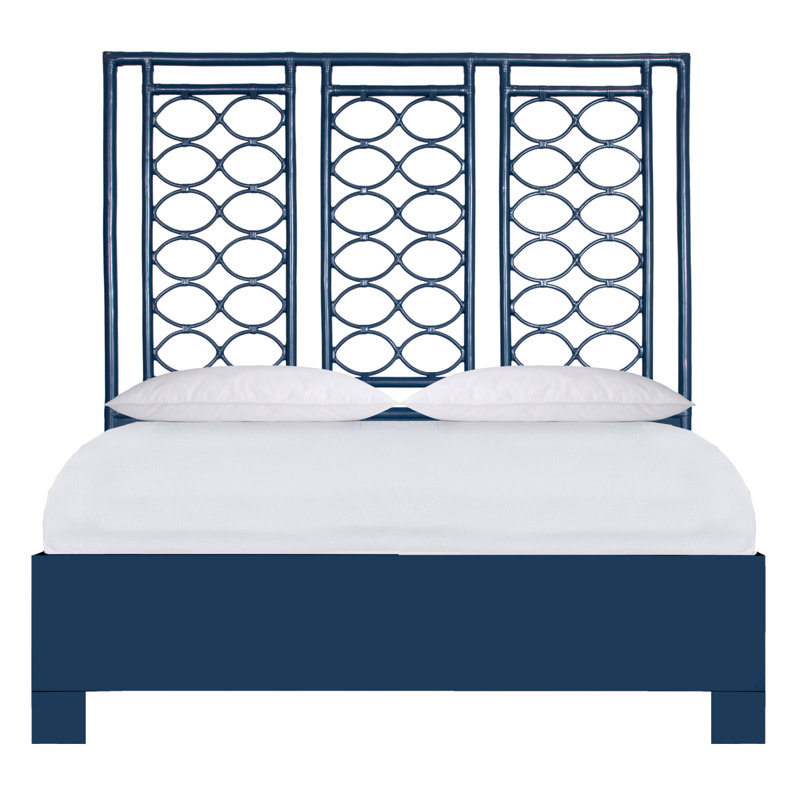 Lit standard à profil bas Infinity, Bleu marine, Grand