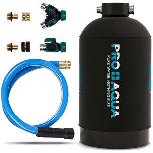 Adoucisseur d'eau portatif Pro 16 000 grains de qualité supérieure pour véhicule récréatif, remorques, bateaux, lavage de voiture mobile, débit élevé 3/4 po Ports Gh