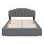 Lit plateforme tapissier grand avec panneau de rangement Teddy-391676029