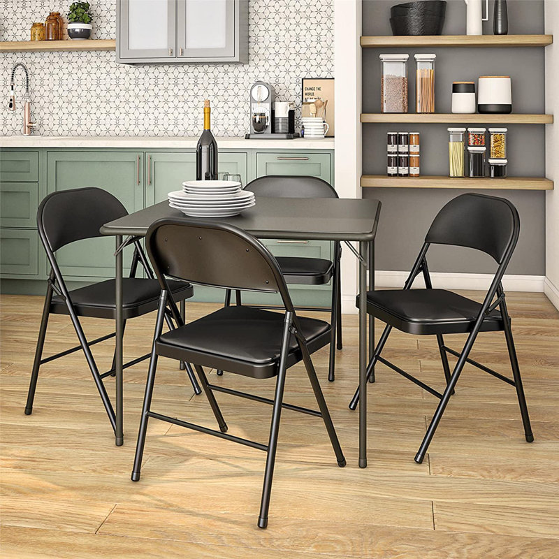 Ensemble de 4 chaises pliantes empilables en vinyle Inbox Zero Klinedinst