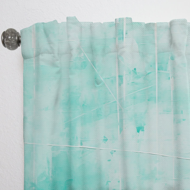 Khalid Power Lines Mint Matrix - Industrial Curtain - Velvet Room Darkening - 1 Panel, 52" W x 120" L