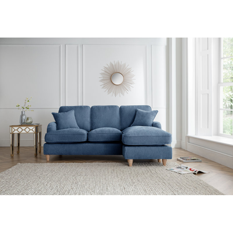 Galilee Chaise Sofa, Navy, Right Hand Facing