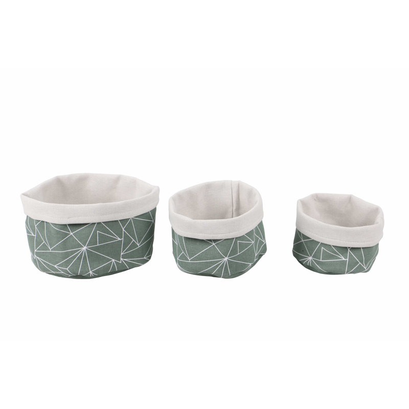 Ensemble de paniers en tissu 3 pièces, blanc