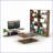 Bookshelf Industrial Modern 6-Shelf Open Back Etagere for Office &amp; Living Room | Walnut/Yellow | Walnut | Solid Wood-1025477836