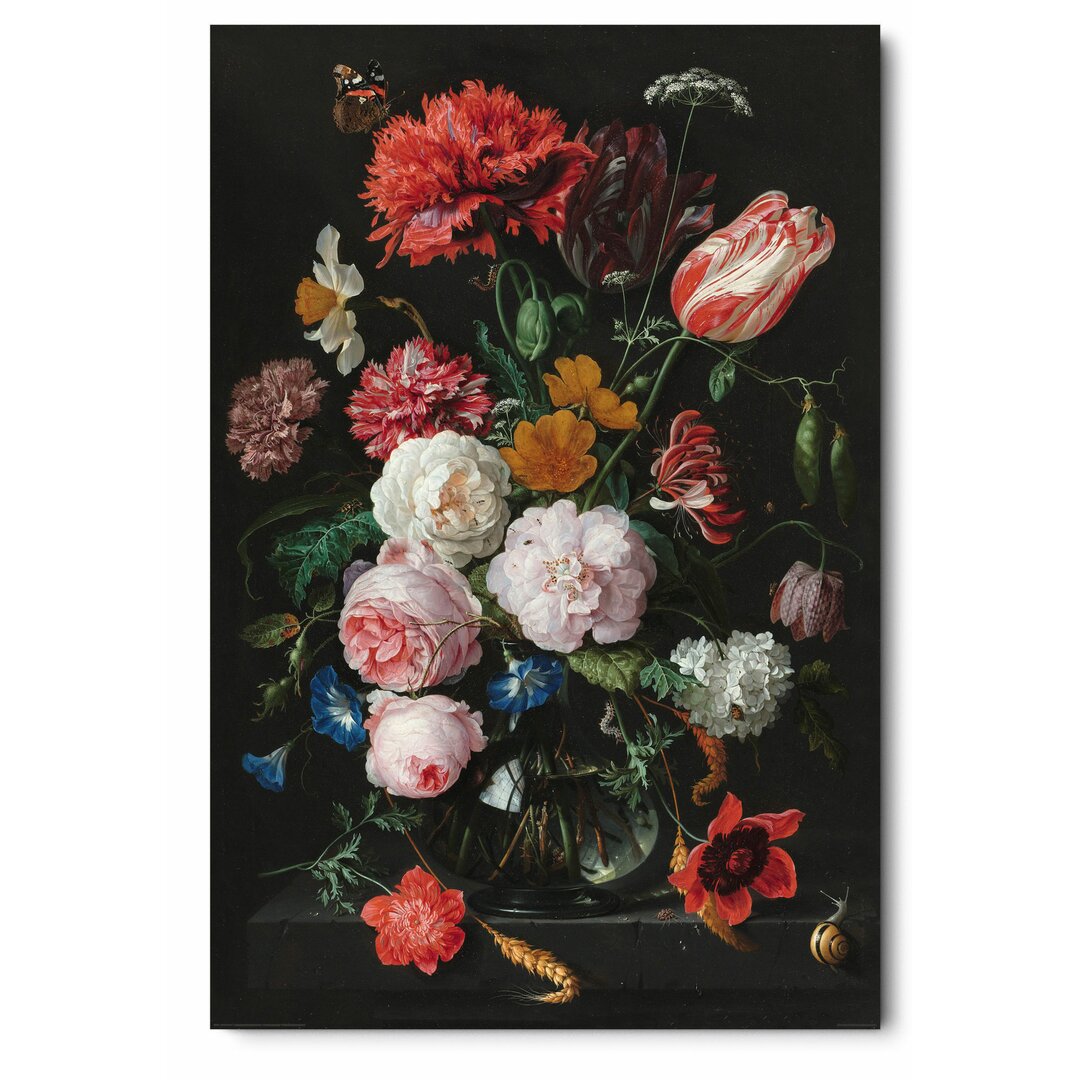 Holzbild Stillleben mit Blumen von Jan Davidsz de Heem