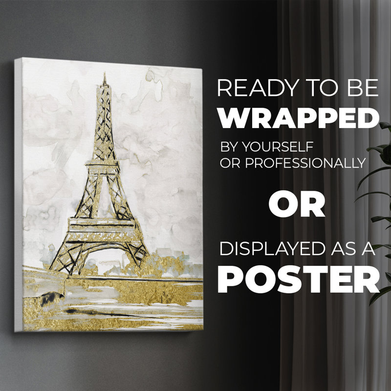 Tour Eiffel Glitz - Impression sur toile seulement - NON-CADRE, H 36 po x l 24 po