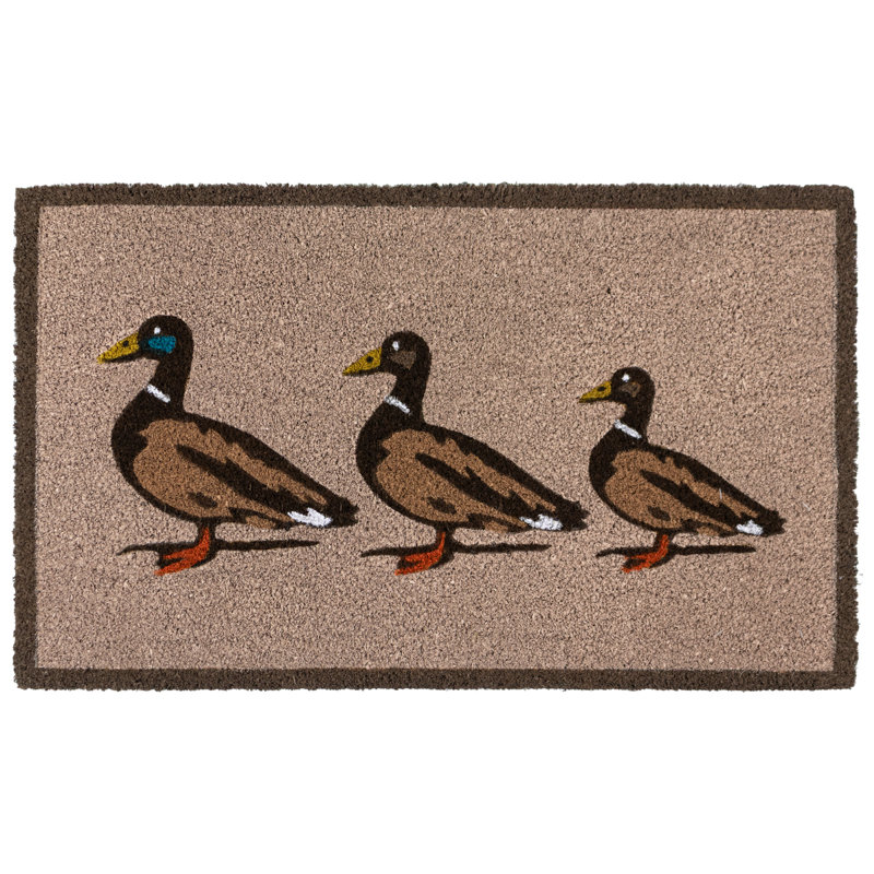Latex Backed Eco-Friendly Coir Doormat Ducks - 45x75cm approx.