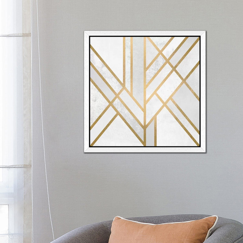 Art Deco Geometry II - Floater Frame Print on Canvas, 93.98 cm H x 93.98 cm W, White Framed