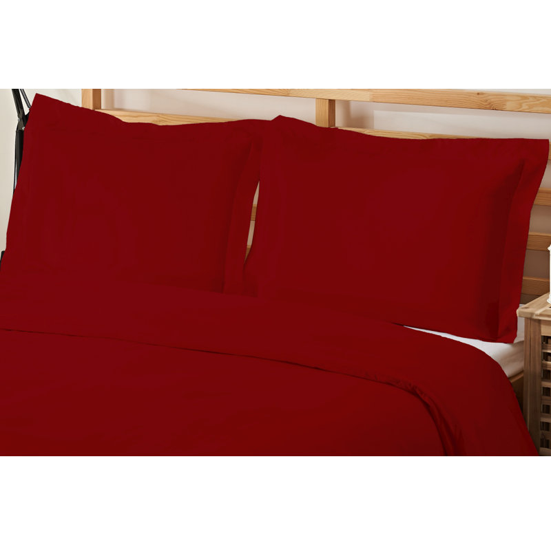 Polyester Duvet Cover, Burgundy, Queen Duvet Cover + 2 Standard Shams