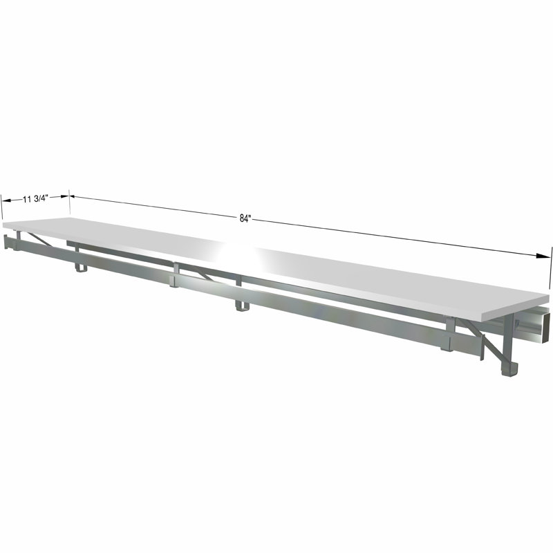 Système de rangement à tablette simple, Blanc, H 8,5 po x l 84 po x P 11,75 po