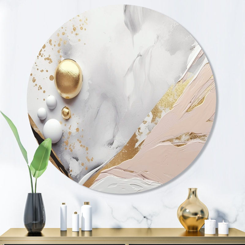 Marbre mystérieux blanc et or Marcravio, H 16 po x l 16 po x P 1 po