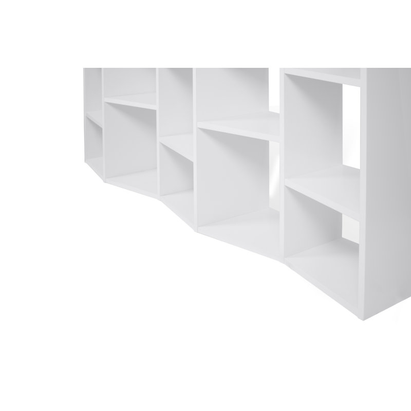 Susitna 224cm H x 182cm W Geometric Bookcase, Pure White