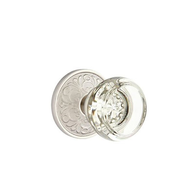 Ensemble de boutons d'intimité Emtek avec rosette Lancaster et bouton en verre Georgetown