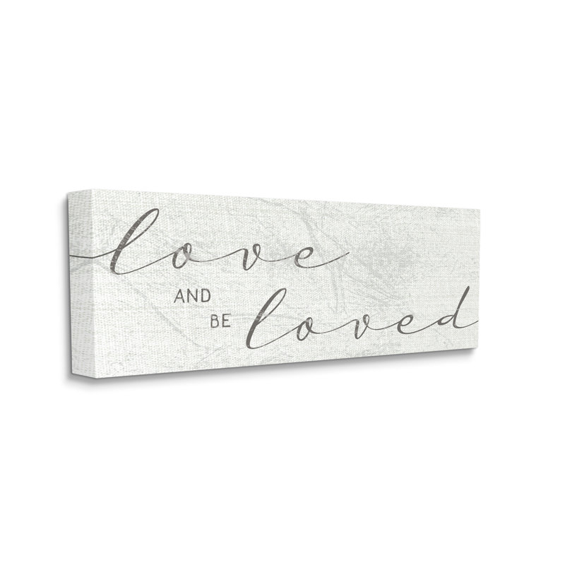 «Love And Be Love» par Daphne Polselli - Art textuel sur toile, Toile tendue, H 13 po x l 30 po