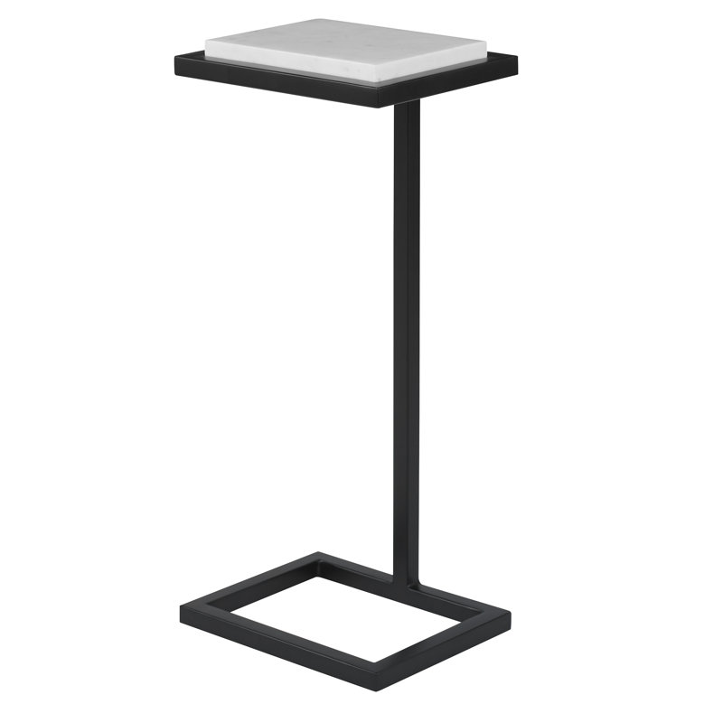 FURNITURE, White Marble/Satin Black