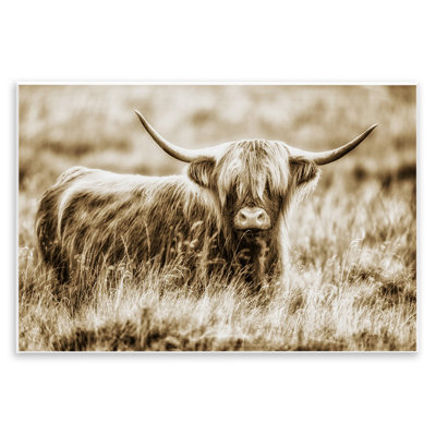 «Vintage Cow in Pasture Animal Photo», impression sur toile