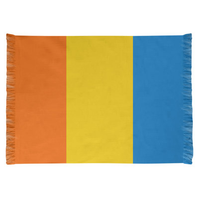 Tapis orange rayé/jaune/bleu Miami