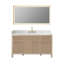 Lala 60" Single Bathroom Vanity with Grain White Engineered Stone Countertop with Mirror-1698848949