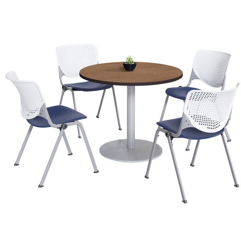Ensemble de table de salle à manger avec 4 chaises empilables Kool Mode, H 29 po x L 42 po x l 42 po