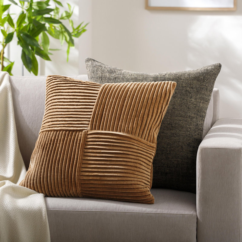 Housse et insert de coussin décoratif en coton Conrad, polyester, H 20 po x l 20 po, Orange