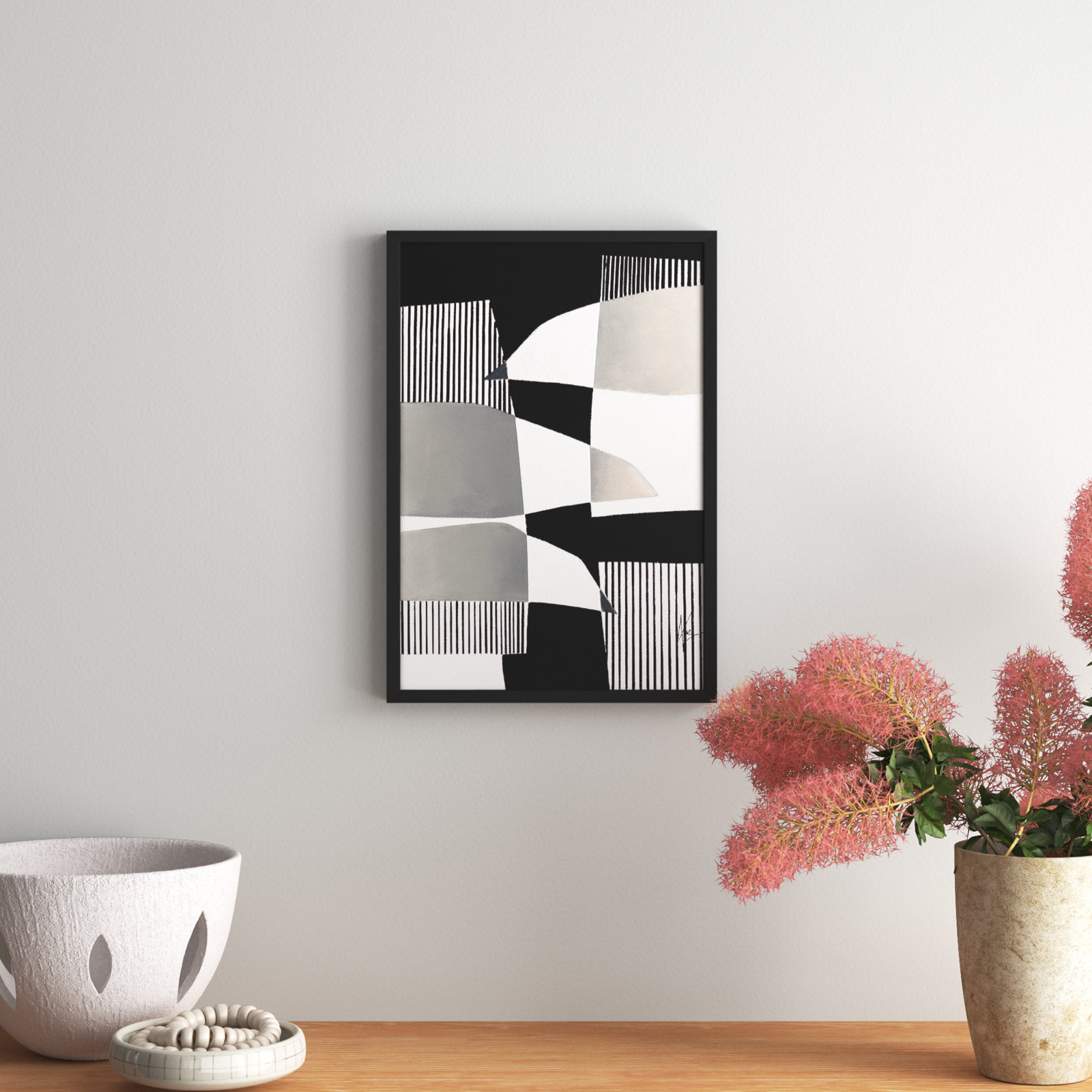 Fortepiano Piano Painting by Lee Lessem, Black Framed, 20" H x 14" W