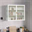 Armoire murale moderne 27,56 po à deux portes en verre avec rangement à trois niveaux pour le hall d'entrée, salle de bain, noir-106943086