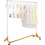 VEVOR Clothes Rail Rack Rolling Garment Z Rack, Height Adjustable Rolling Z Garment Rack, Heavy-Duty W/ Lockable Casters