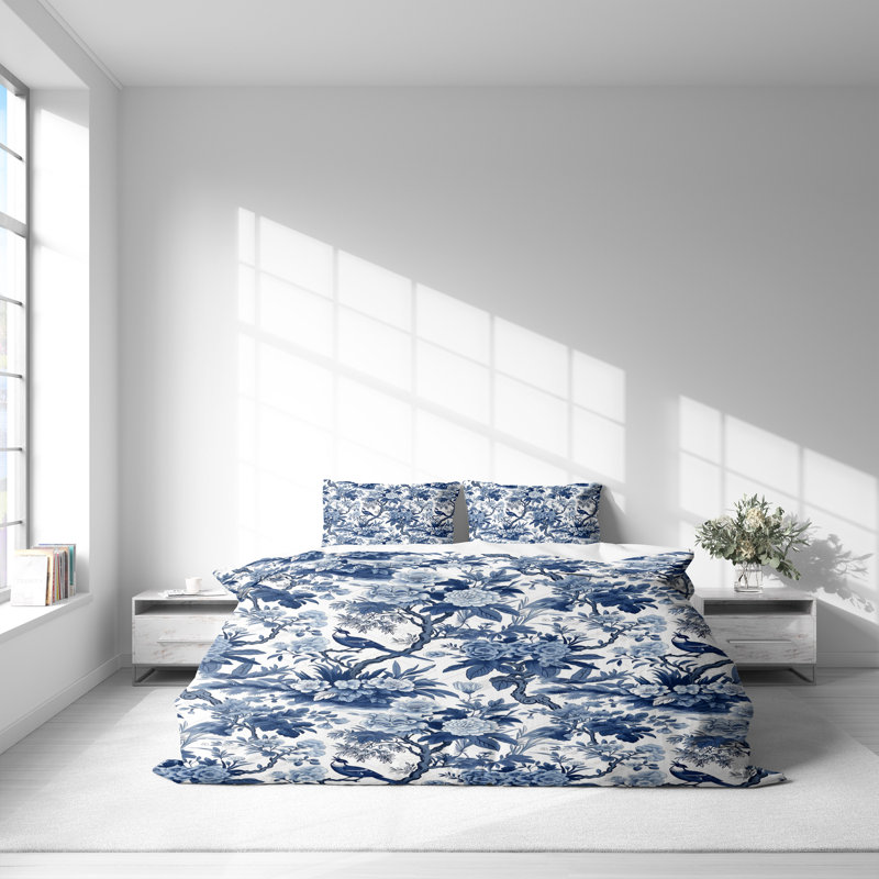 Floral Duvet Cover, King Duvet Cover + 2 King Pillowcases