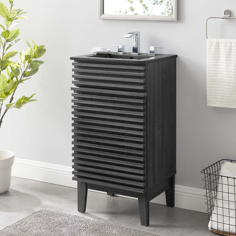 Modway Render 18" Bathroom Vanity, Charcoal/Black