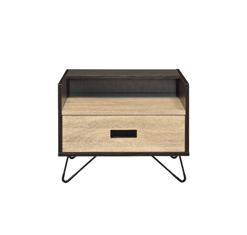Fienley 1-Drawer Nightstand in Oak/Black