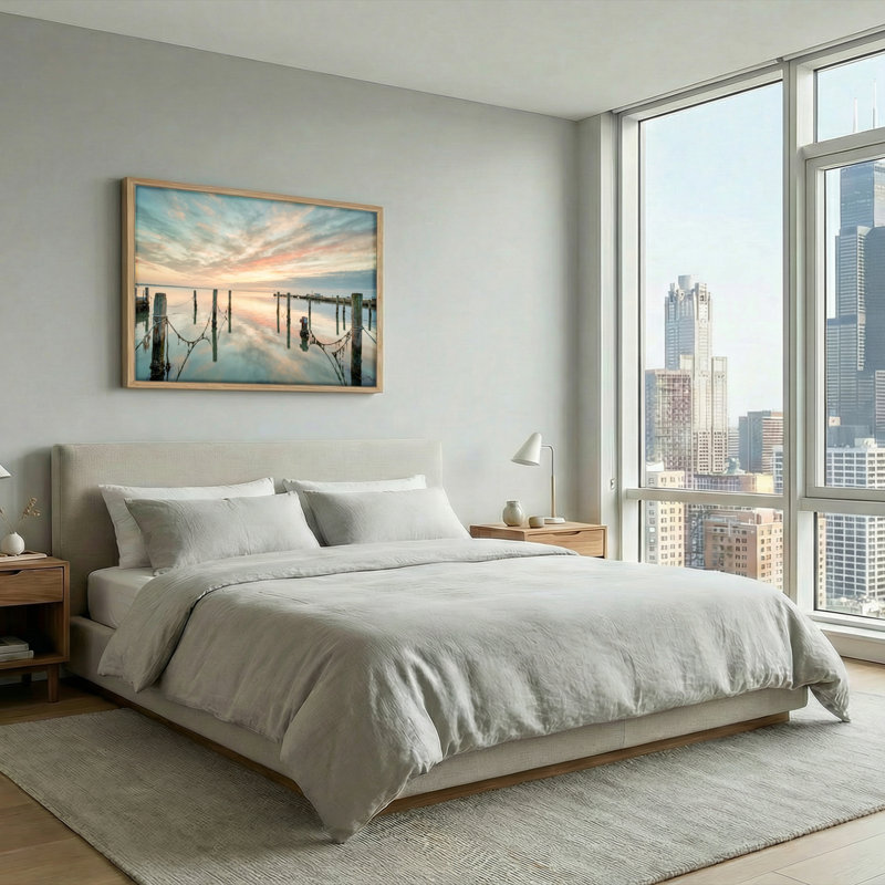 «Sunset Dock», ensemble de 1 reproduction d'art sur toile, Natural, 32"H x 48"W