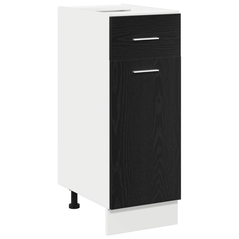 Kitchen Cabinet Black Oak Engineered Wood, 81.5cm H x 30cm W x 46cm D