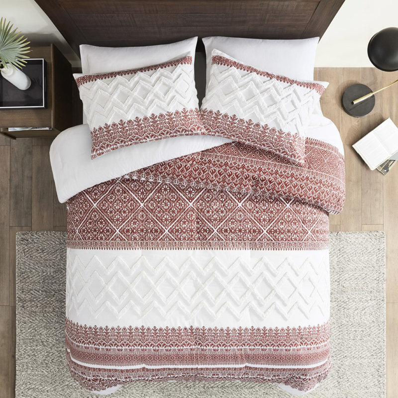 Édredon double / grand avec capitonnage en chenille - Rembourrage en coton blanc naturel