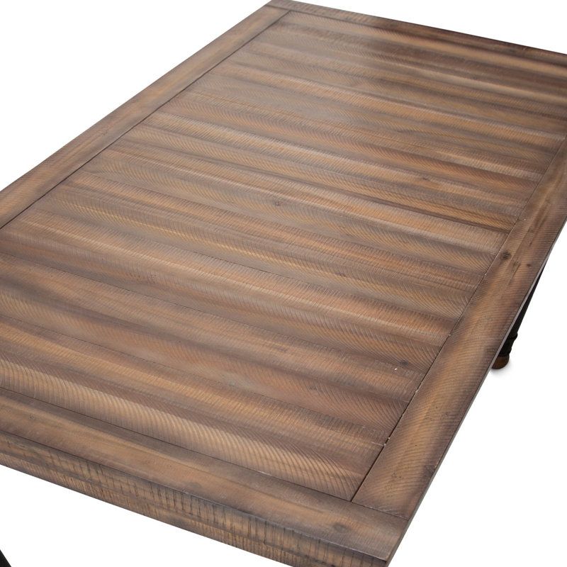 Reclaimed Wood Rustic Extendable Dining Table, 76" Brown