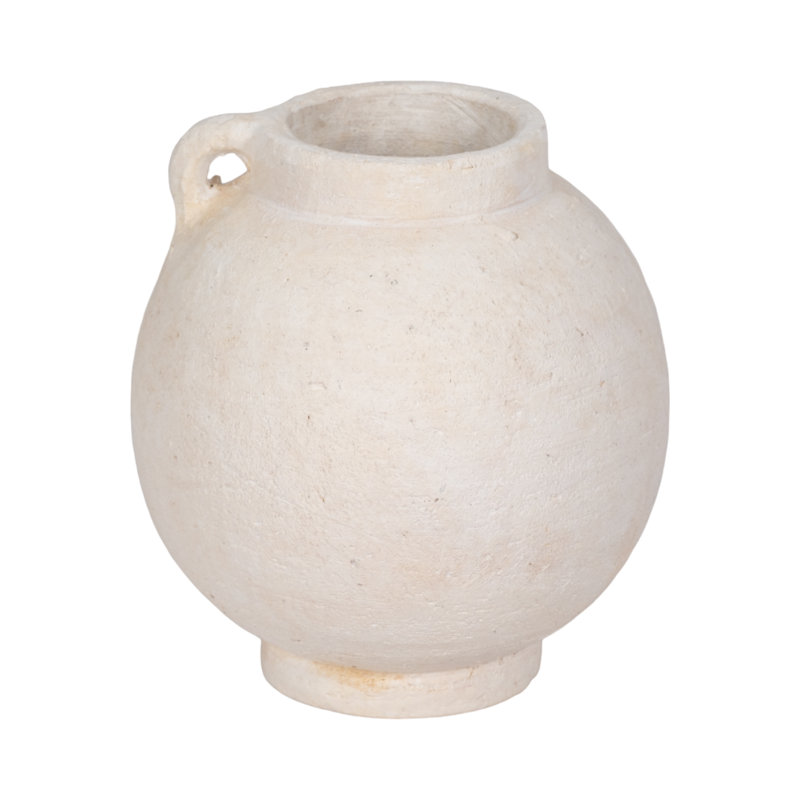 Contemporary Round Vase Handcrafted Terracotta Pottery Modern Sculptural Design Accent Vessel with Artisan Texture and Minimalist Silhouette for Elevated Interior Style and Visual Interest
