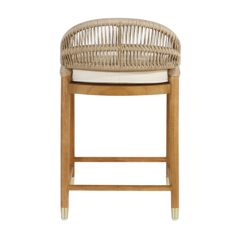 Tabouret de comptoir rembourré Fara en chêne américain Fara