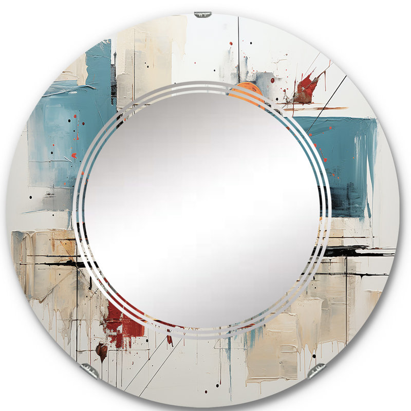 Poltier - Miroir mural moderne rond, 24 po x 24 po